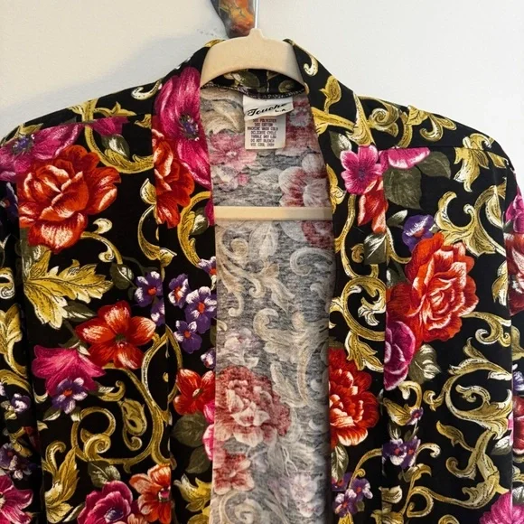 TOUCHE LA floral 90s vintage kimono blazer - Picture 3 of 5